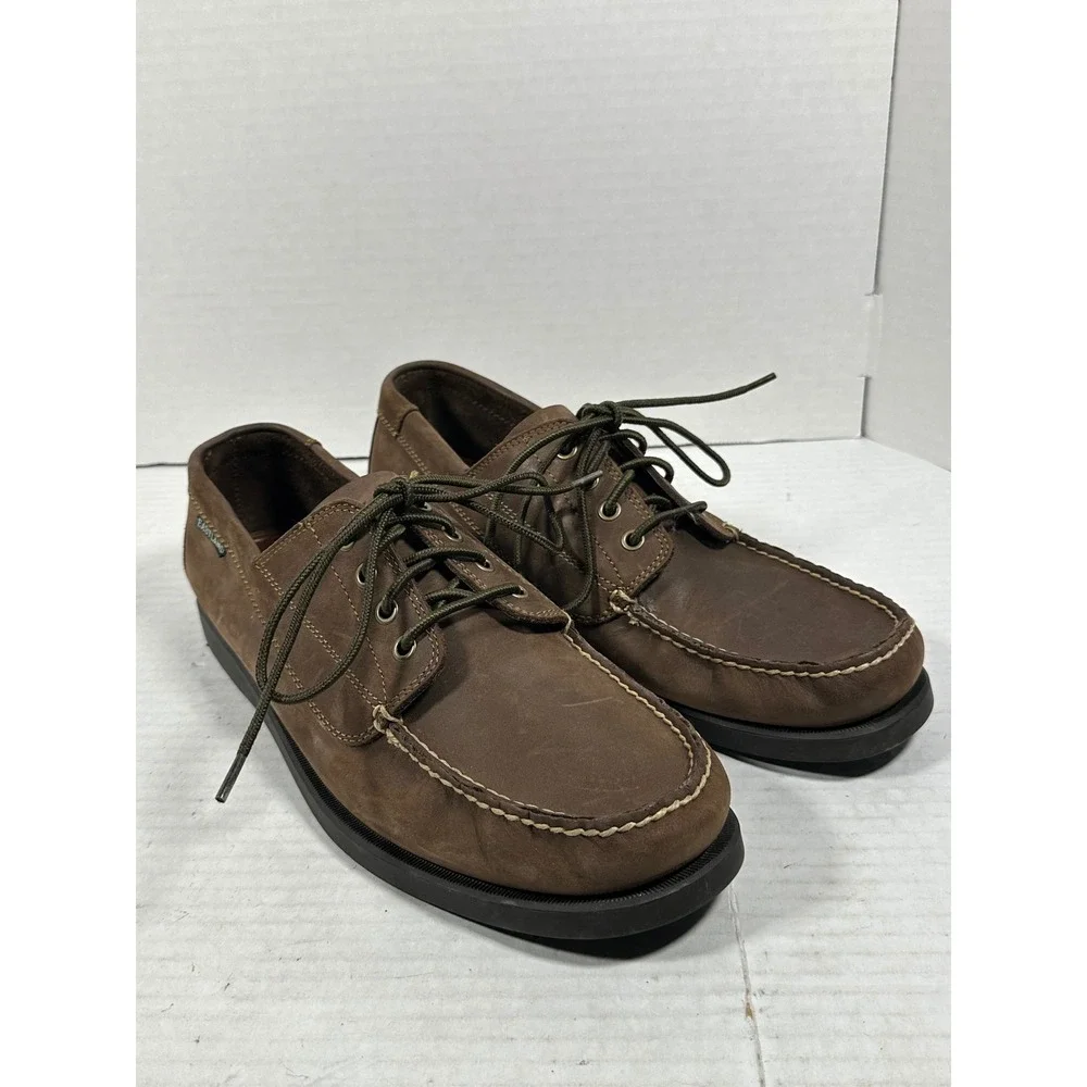 Eastland Falmouth Brown Leather Camp Moc Boat Shoes Mens Oxford Lace Up Classic